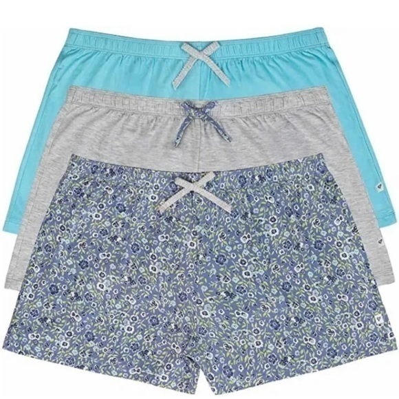 Jane And Bleeker Pack of 3 Sleep Shorts Sz Small 3” Inseam Ditsy Blue NEW - Picture 1 of 7